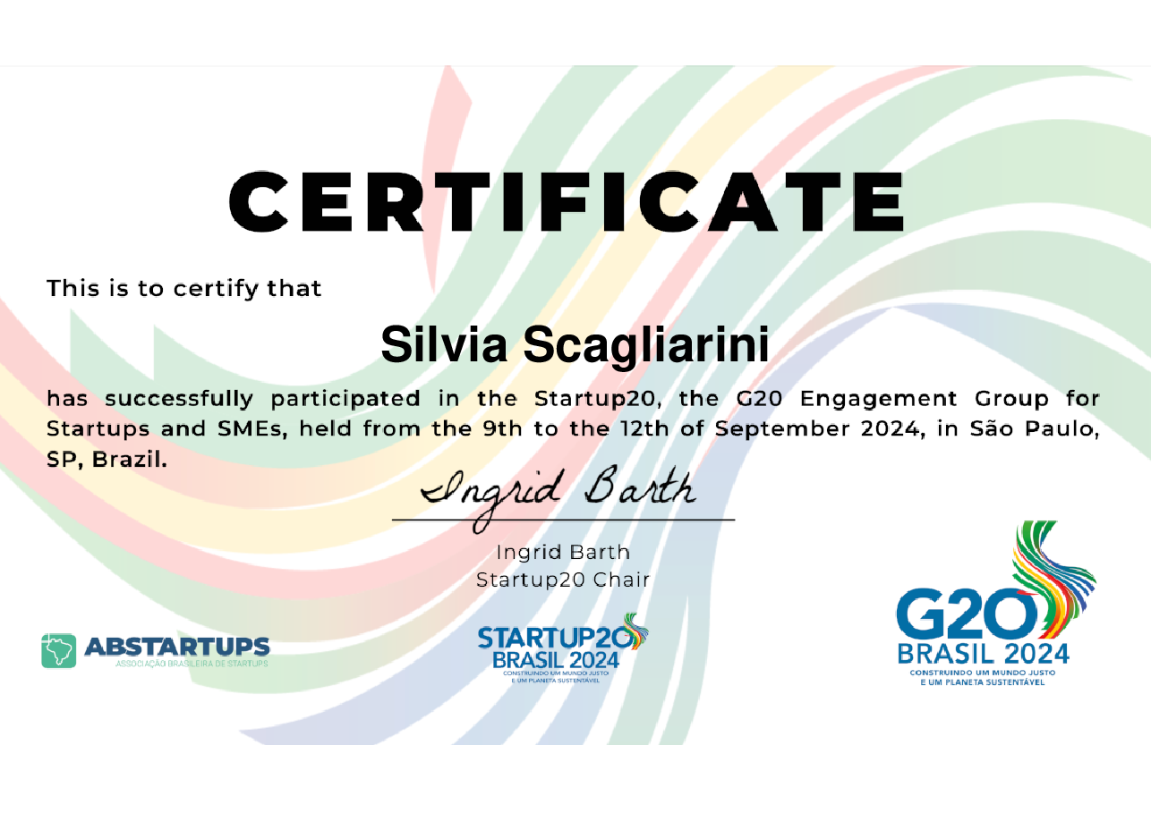 Delegate de Silvia Scagliarini, emitido por Startup20