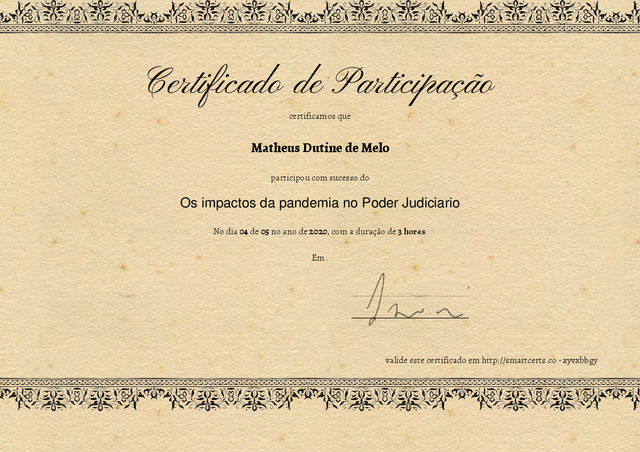 Certificado de Participação de Matheus Dutine de Melo, emitido por AppProva